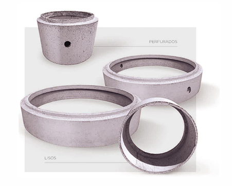 Anéis de concreto em obra